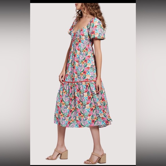 Lost + Wander All Summer Long Floral Tiered Dress Midi - Picture 2 of 9